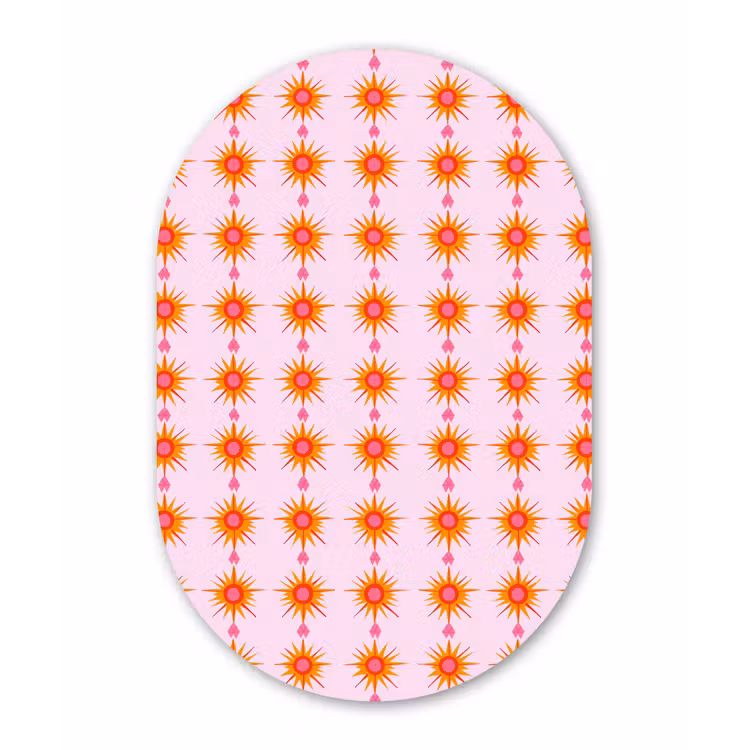 Muurovaal aluminium - Zon - Motief - Roze — 1