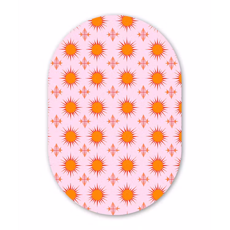 Muurovaal aluminium - Zon - Patroon - Roze — 1