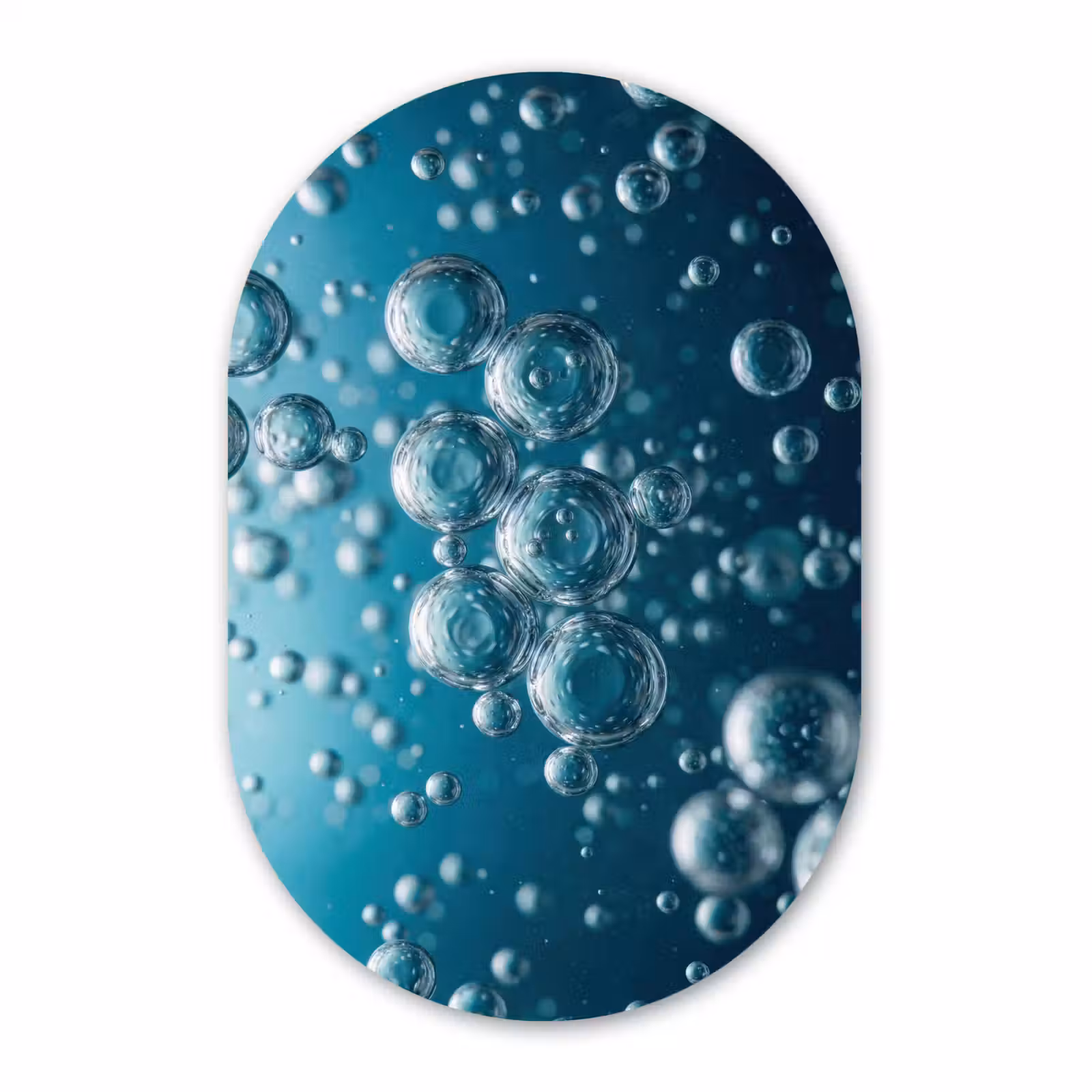 Muurovaal aluminium - Luchtbellen - Dynamisch - Blauw — 1