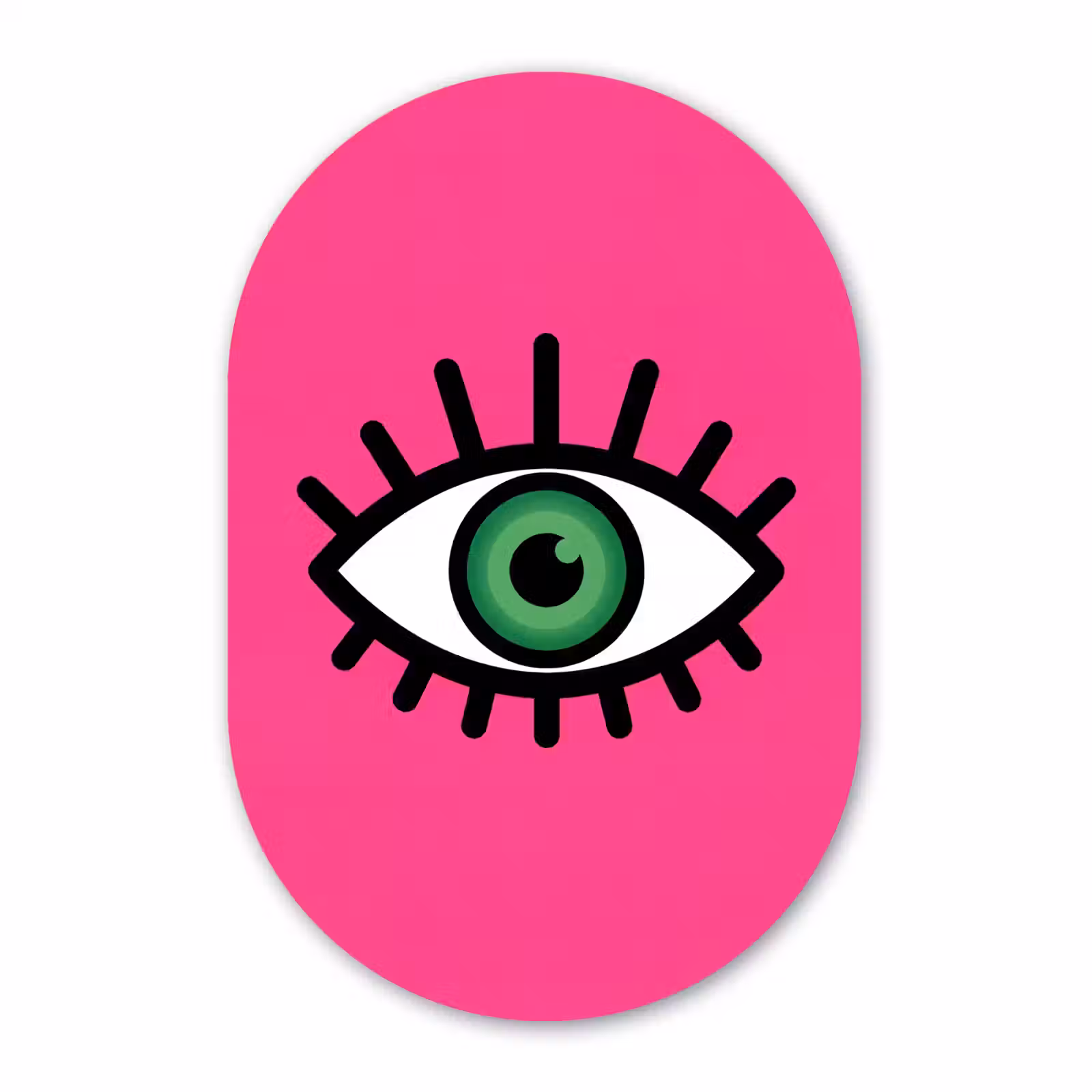 Muurovaal aluminium - Minimalistisch - Oog - Roze — 1