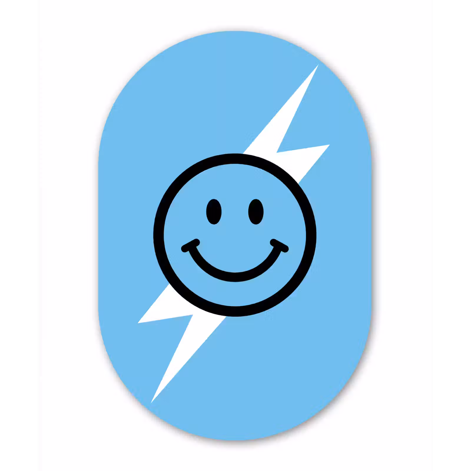 Muurovaal aluminium - Smiley - Blauw - Bliksem — 1