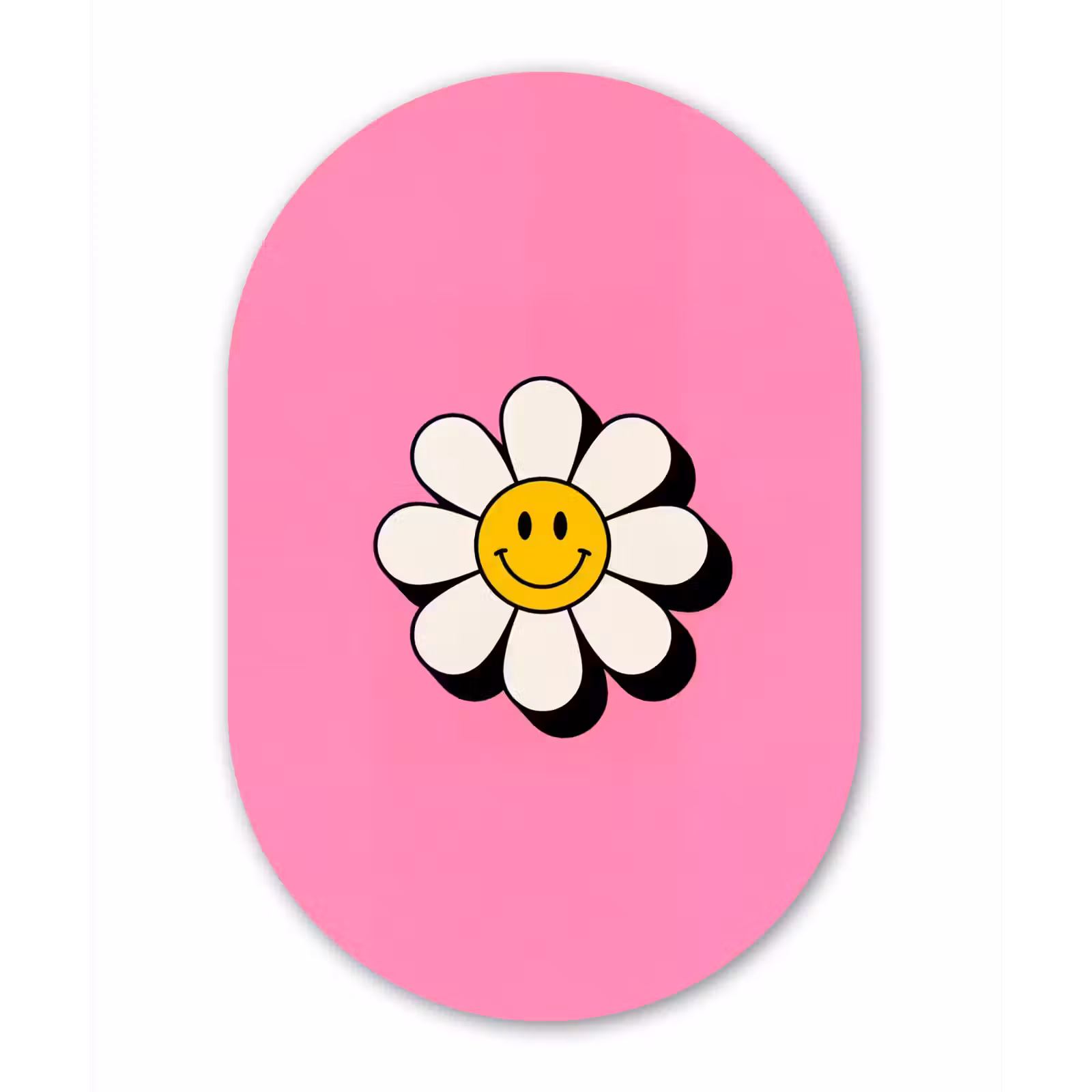 Muurovaal aluminium - Smiley - Bloem - Roze — 1