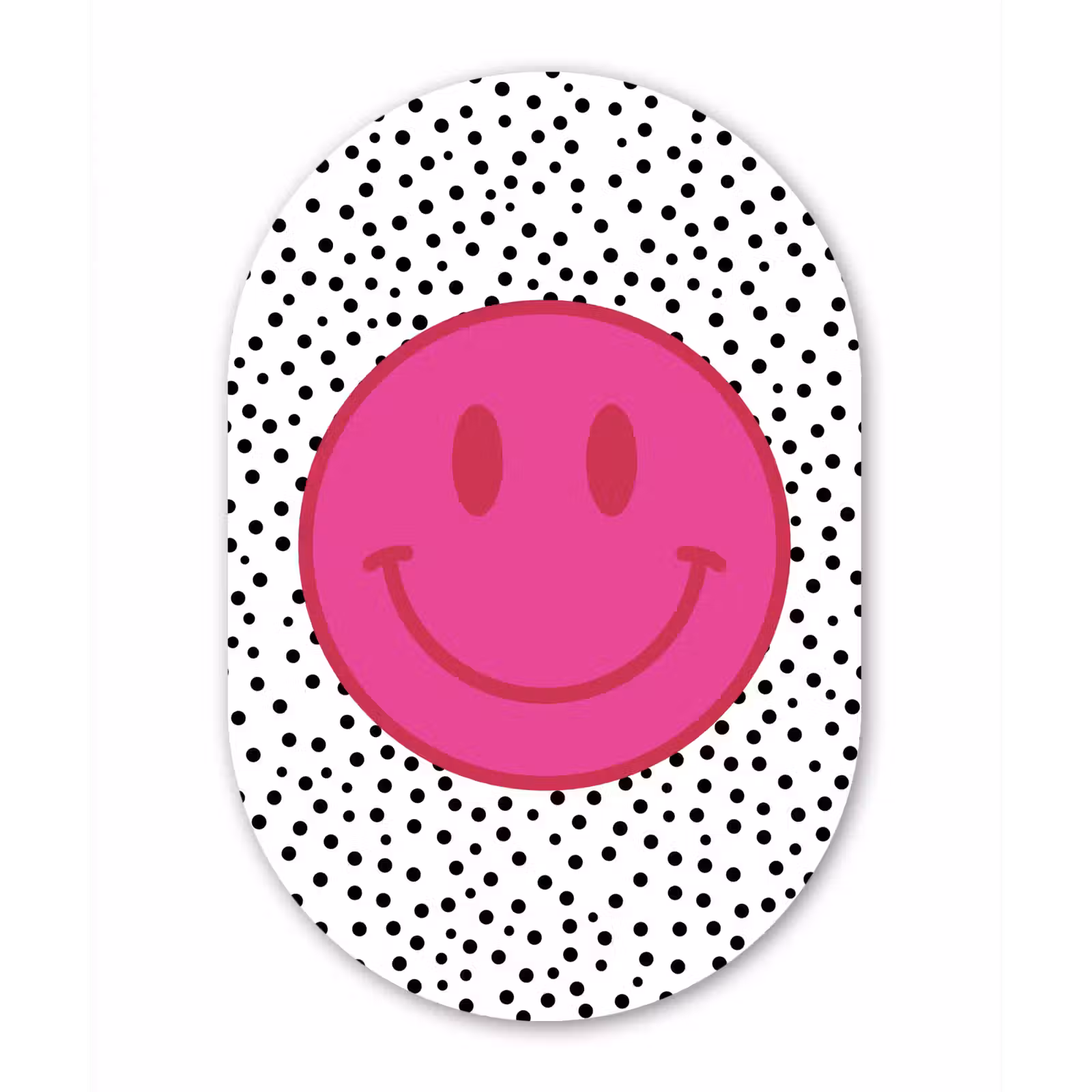 Muurovaal aluminium - Smiley - Roze - Stippen — 1