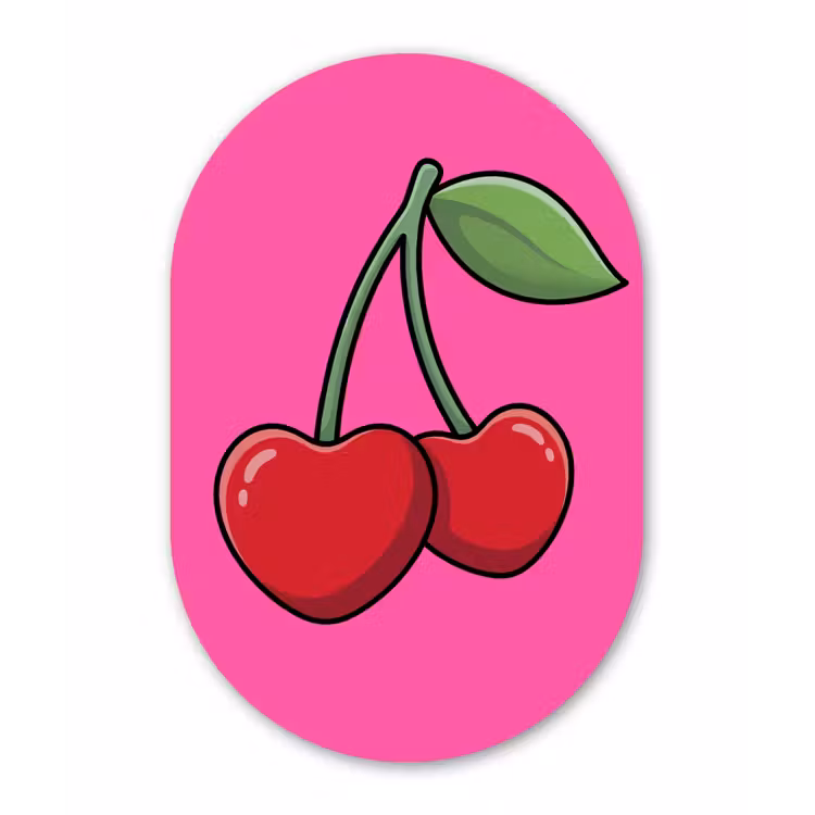 Muurovaal aluminium - Kers - Roze - Fruit — 1