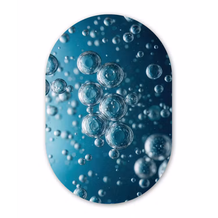 Muurovaal aluminium - Luchtbellen - Dynamisch - Blauw — 1