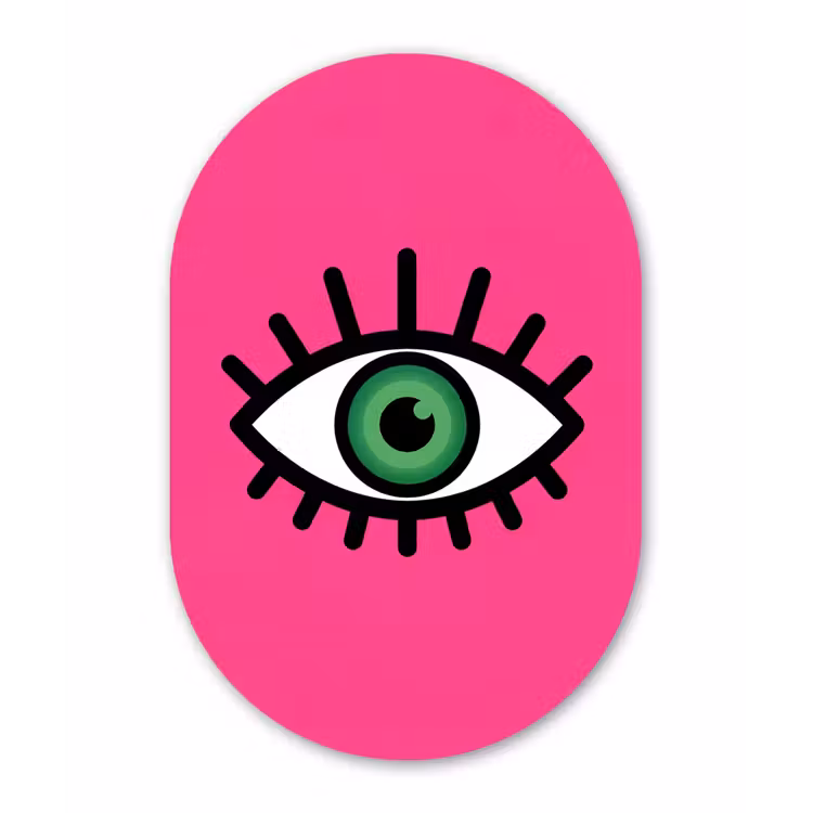 Muurovaal aluminium - Minimalistisch - Oog - Roze — 1