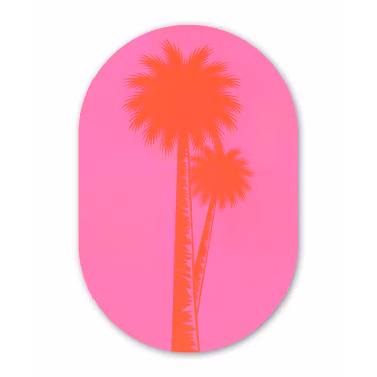 Muurovaal aluminium - Palmbomen - Modern - Roze — 1