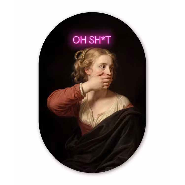 Muurovaal aluminium - Quote - Neon - vrouw — 1