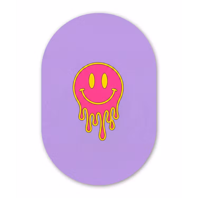 Muurovaal aluminium - Smiley - Drip - Neon — 1