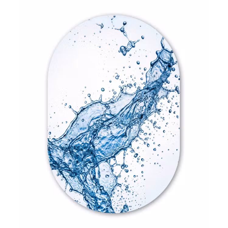 Muurovaal aluminium - Spash - Water - Blauw — 1