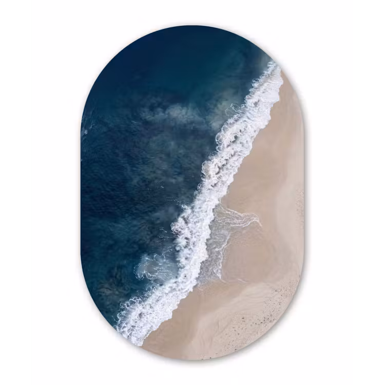 Muurovaal aluminium - Strand - Zee - Golven — 1