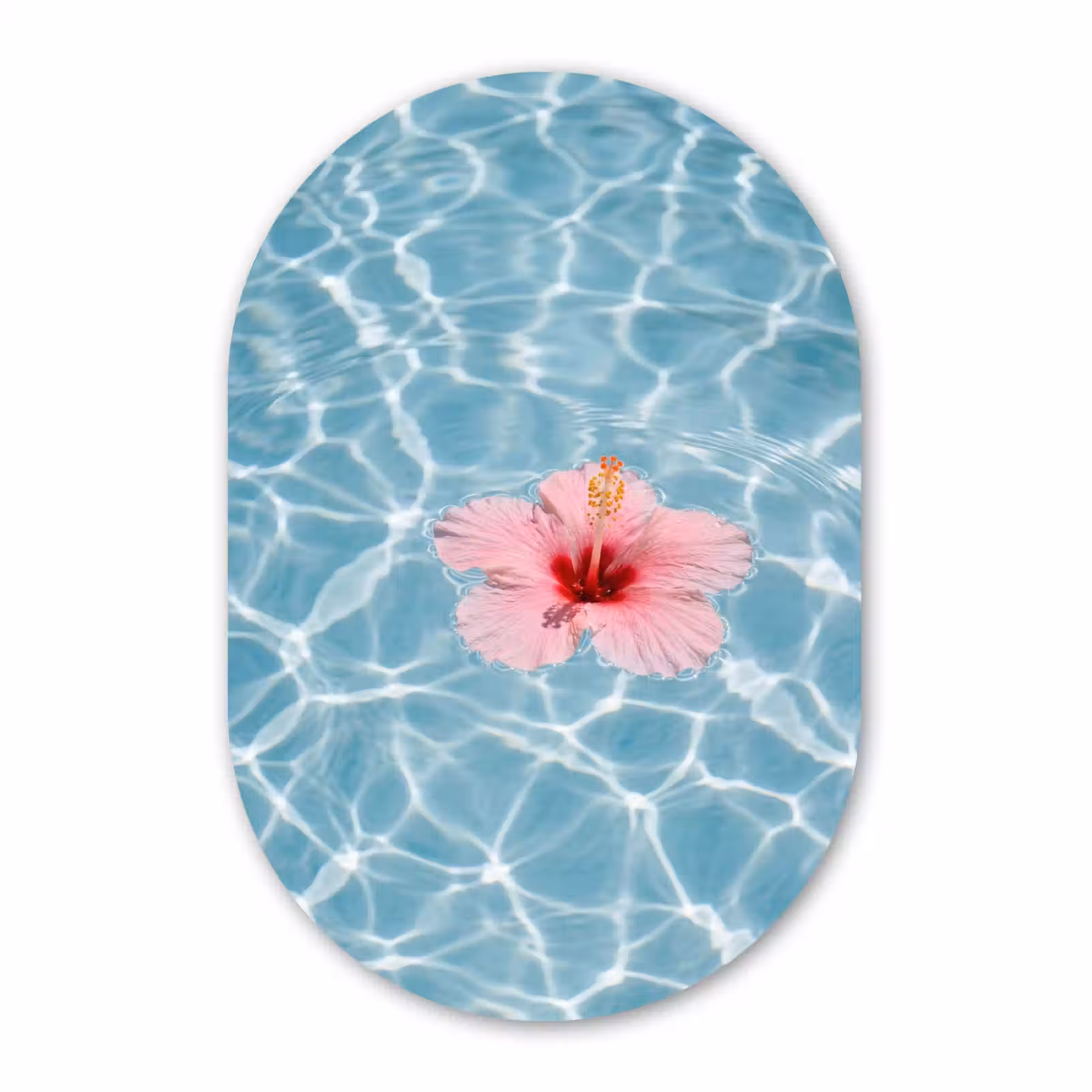 Muurovaal aluminium - Hibiscus - Water - Roze — 1