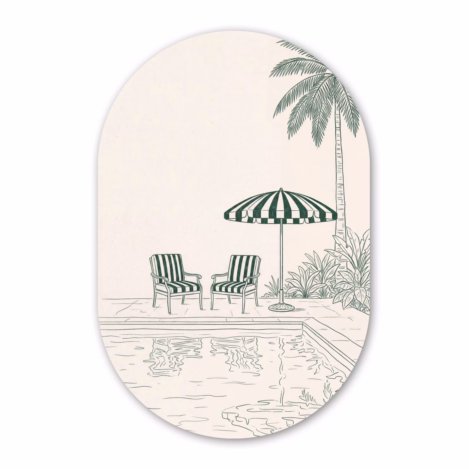 Muurovaal aluminium - Terras - Illustratie - Groen — 1