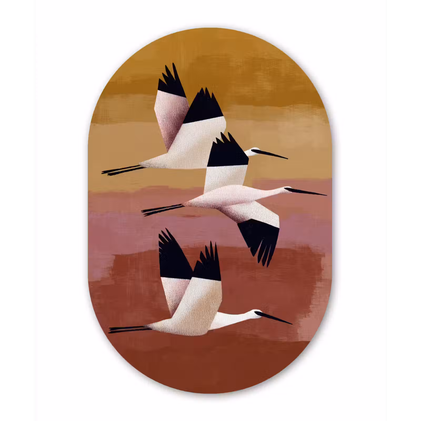 Muurovaal aluminium - Vogels - Snavel - Abstract — 1