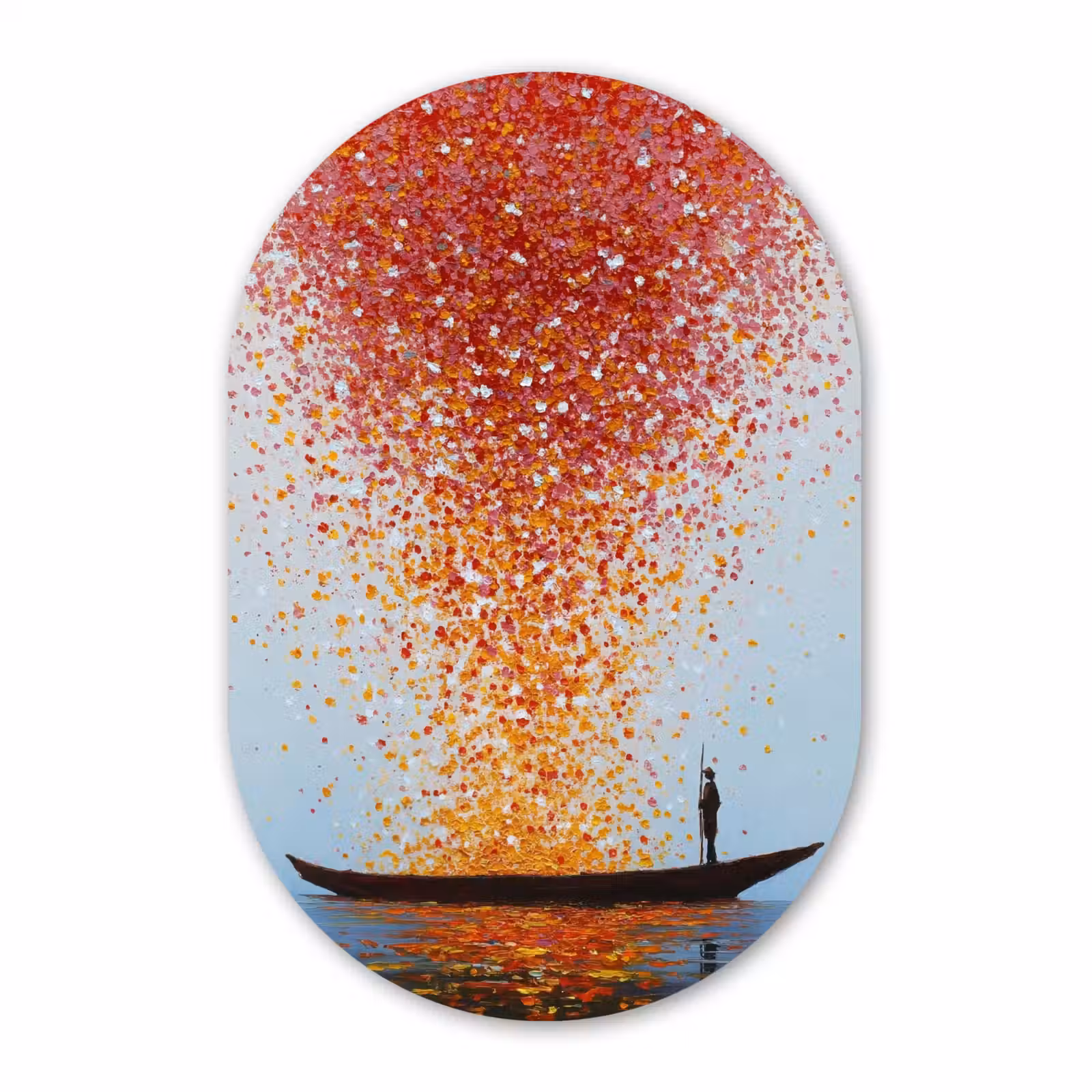 Muurovaal aluminium - Wolk - Confetti - Boot - Wateroppervlakte — 1