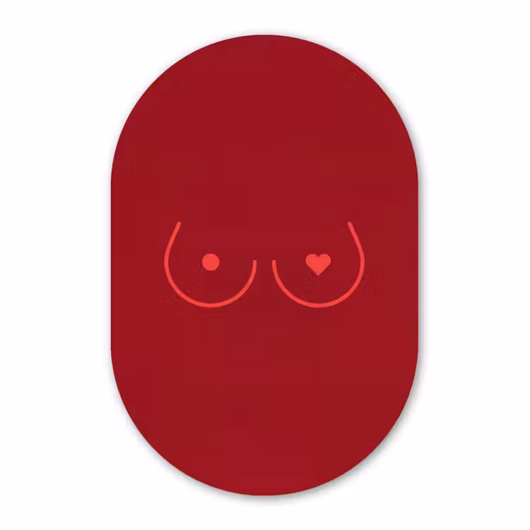 Muurovaal aluminium - Minimalistisch - Lijnillustratie - Rood — 1