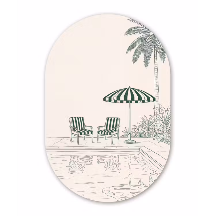 Muurovaal aluminium - Terras - Illustratie - Groen — 1