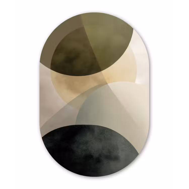 Muurovaal aluminium - Vlakken - Abstract - Beige - Cirkels — 1