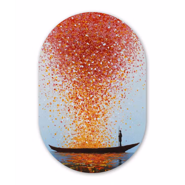 Muurovaal aluminium - Wolk - Confetti - Boot - Wateroppervlakte — 1