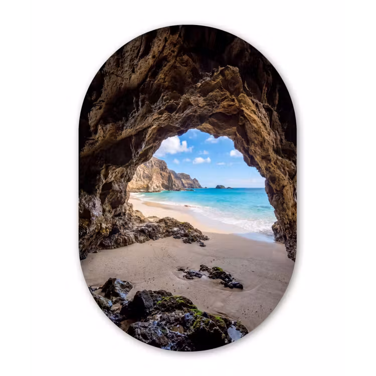 Muurovaal aluminium - Grot - Strand - Zee - Blauw — 1