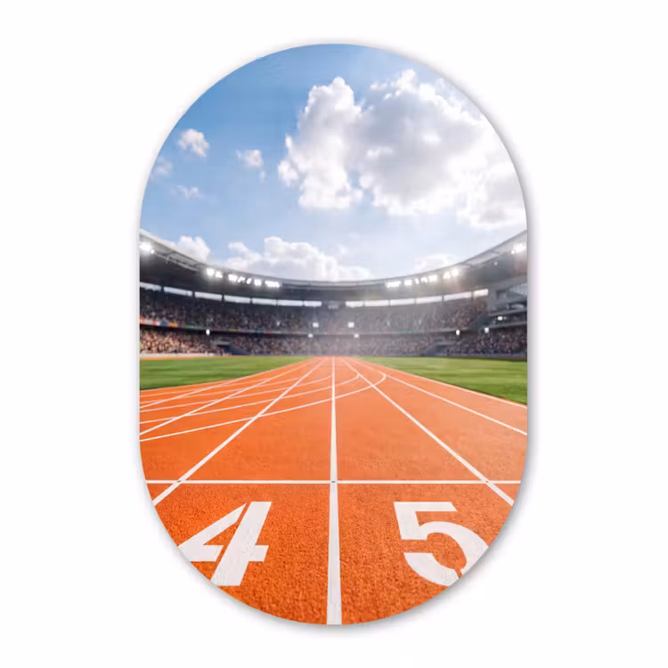 Muurovaal aluminium - Sintelbaan - Stadion - Sport -Oranje — 1