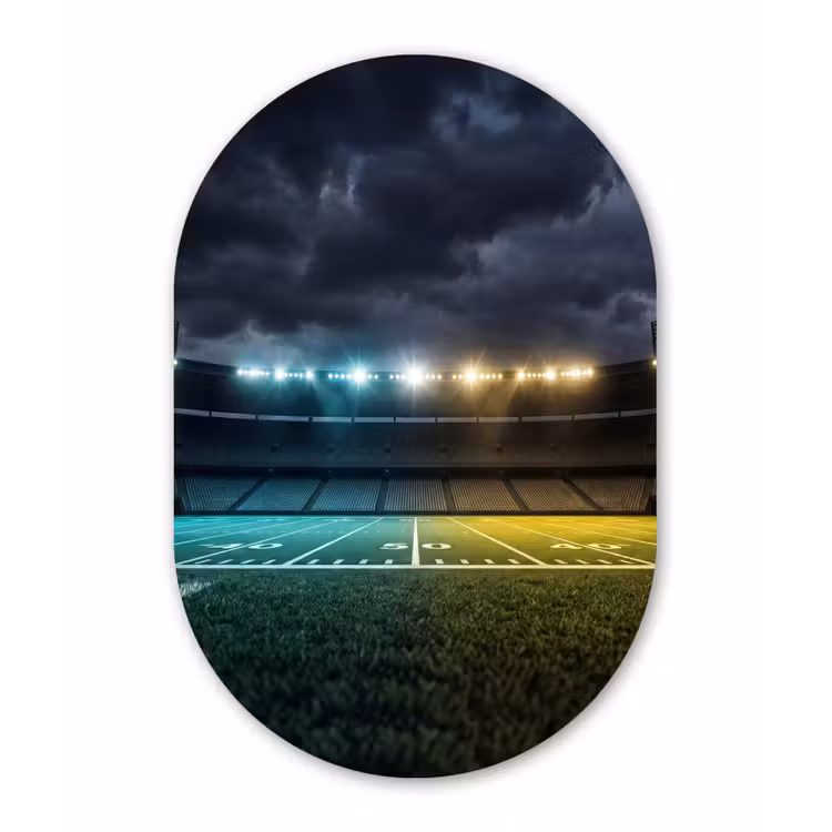 Muurovaal aluminium - Voetbal - Stadion - Nacht - Modern — 1
