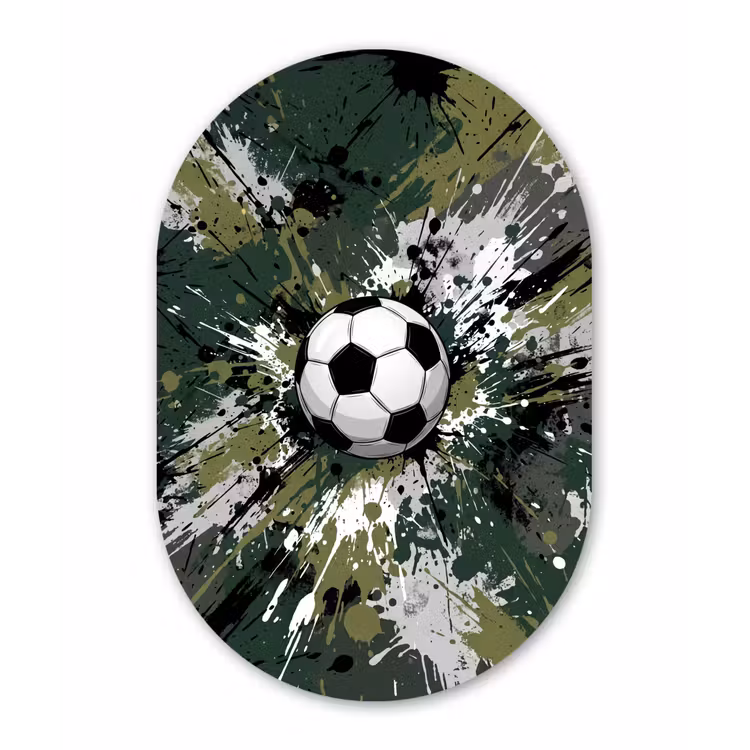 Muurovaal aluminium - Voetbal - Verf - Spetters - Groen — 1