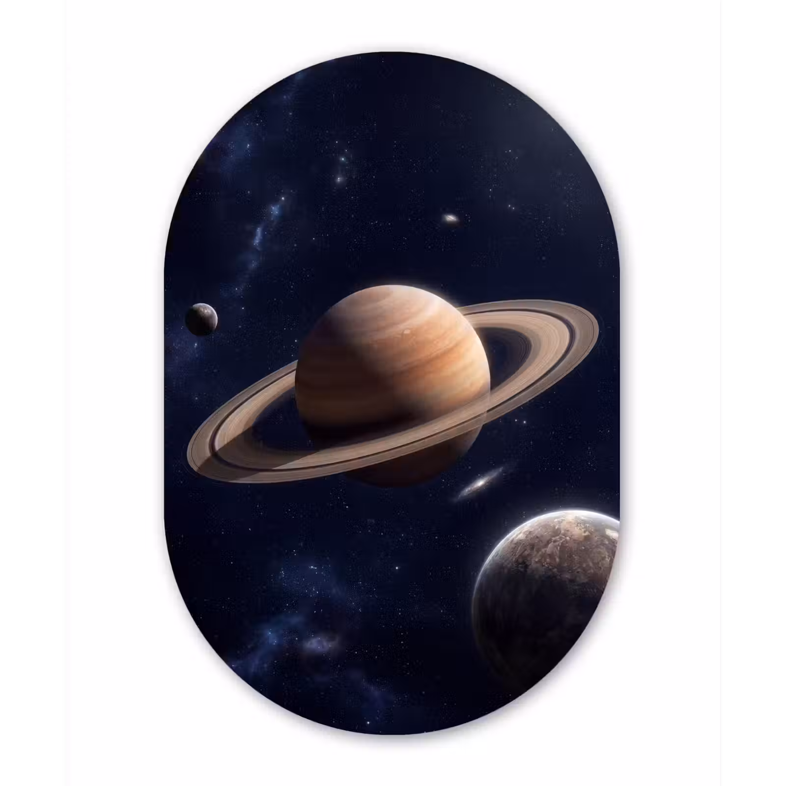 Muurovaal aluminium - Planeten - Saturnus - Ruimte — 1