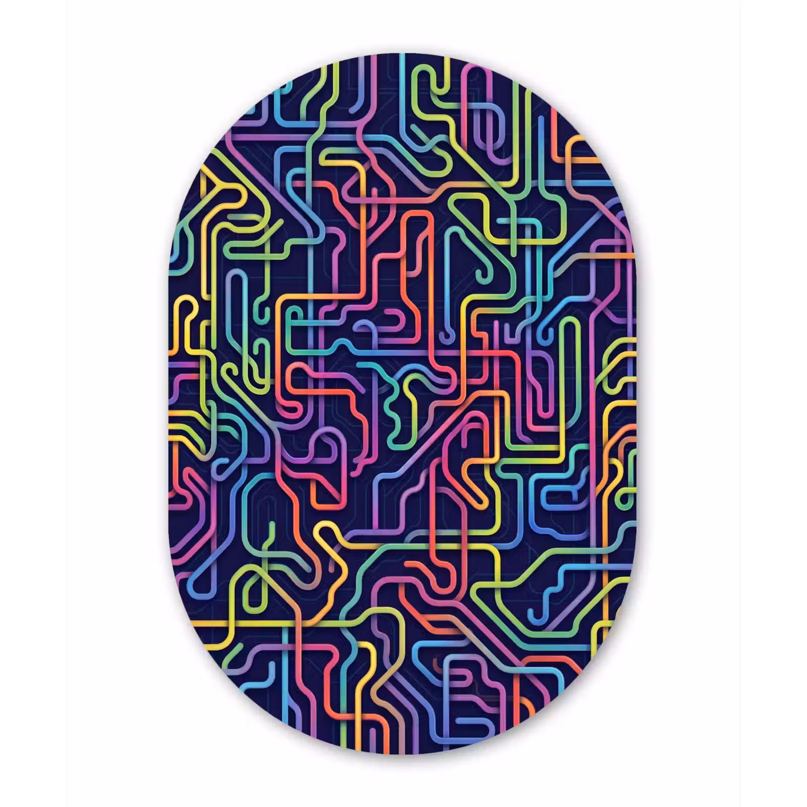 Muurovaal aluminium - Retro - Abstract - Neon — 1