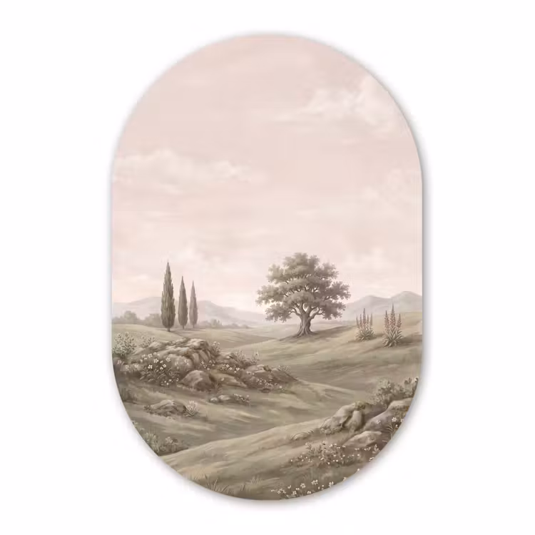 Muurovaal aluminium - Heuvellandschap - Bomen - Natuur - Groen — 1