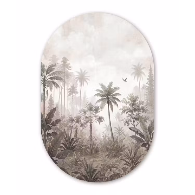 Muurovaal aluminium - Jungle - Palmbomen - Natuur — 1