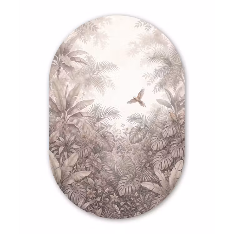 Muurovaal aluminium - Papagaai - Jungle - Tropisch — 1