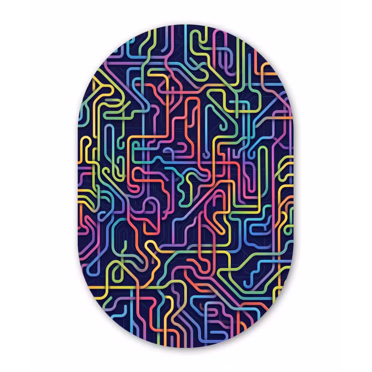 Muurovaal aluminium - Retro - Abstract - Neon — 1