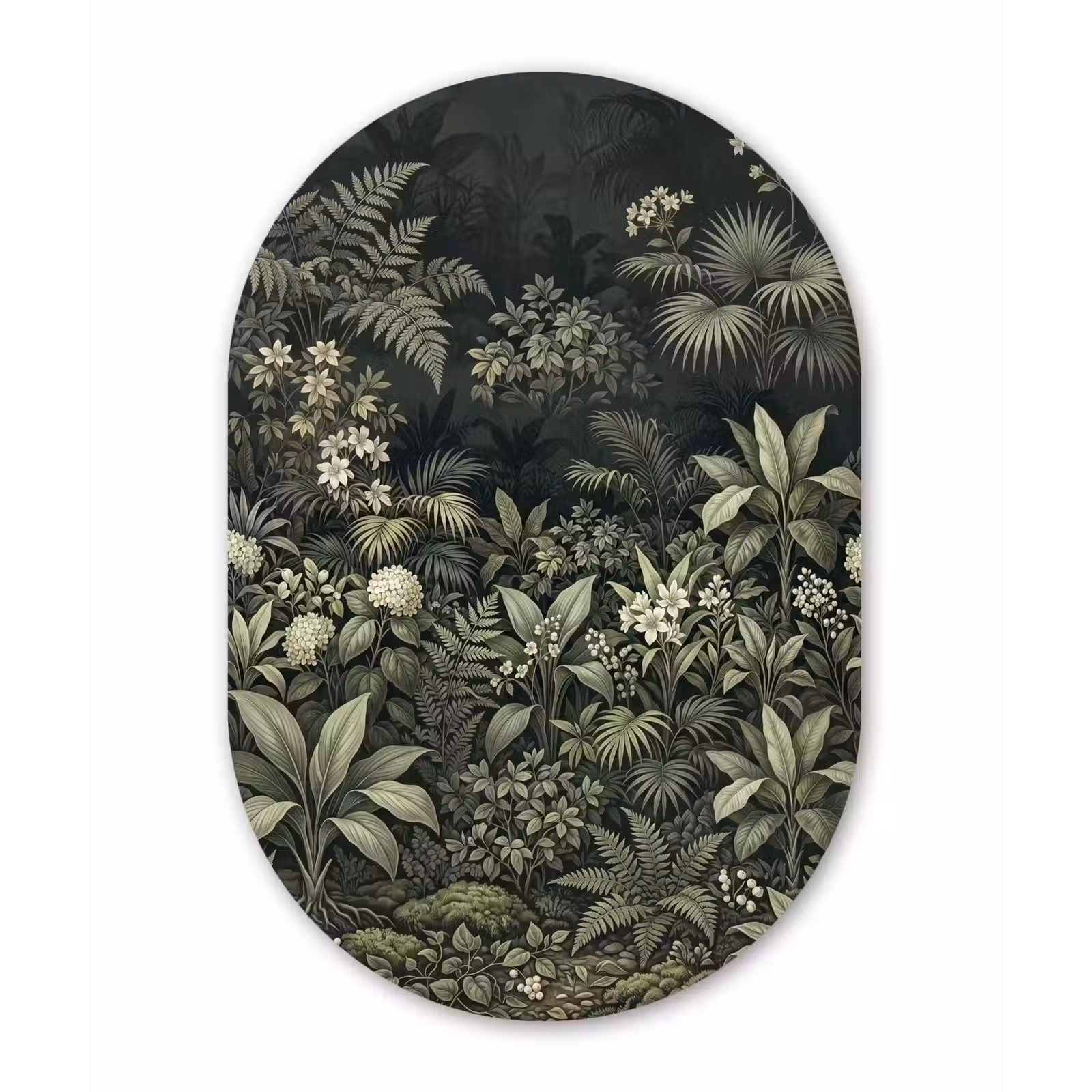 Muurovaal aluminium - Jungle - Bladeren - Botanisch - Groen — 1