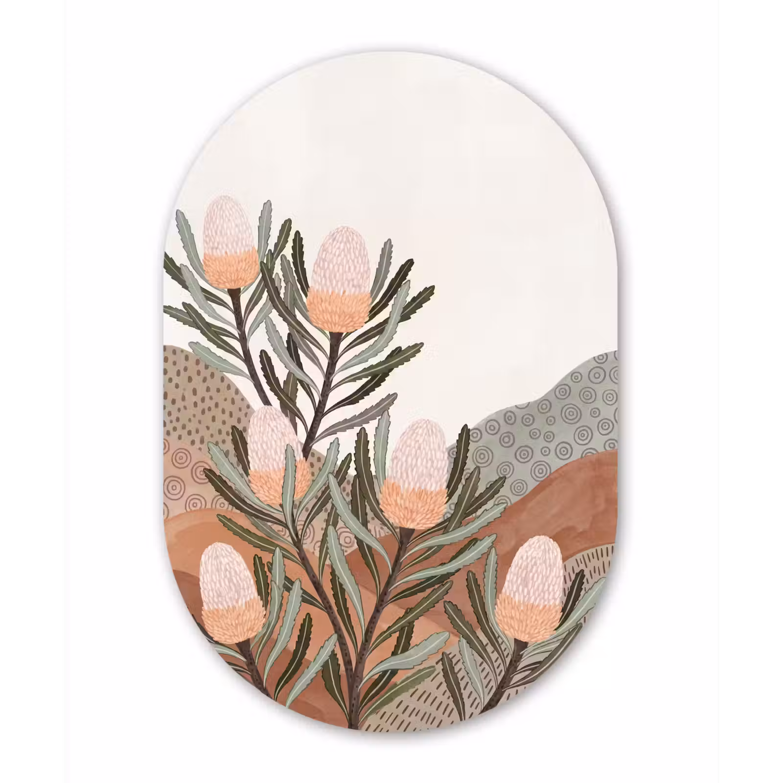 Muurovaal aluminium - Modern - Heuvels - Terracotta — 1