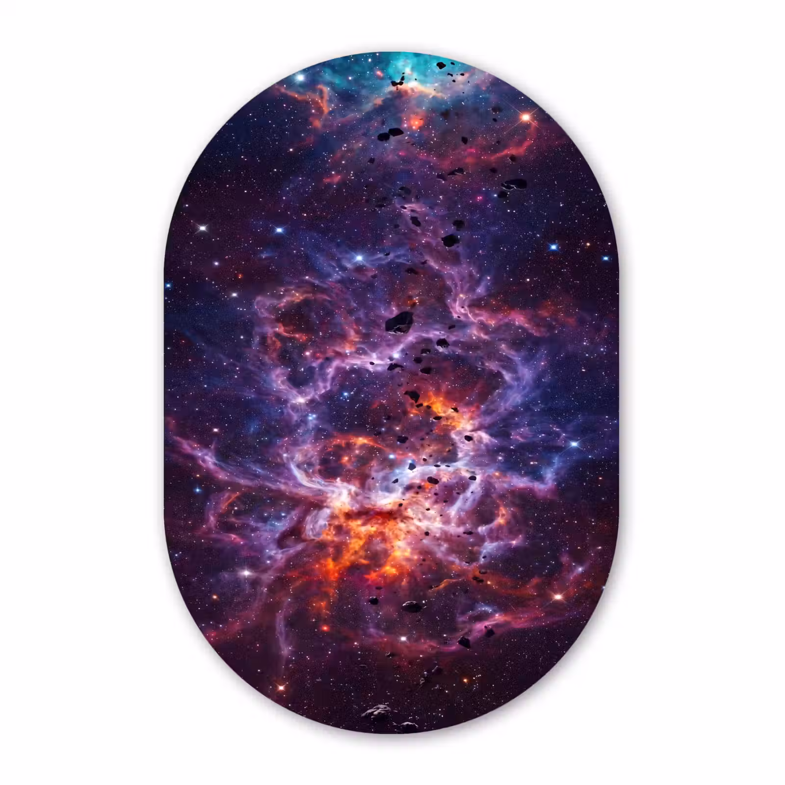 Muurovaal aluminium - Space - Stars - Abstract - Colorful — 1