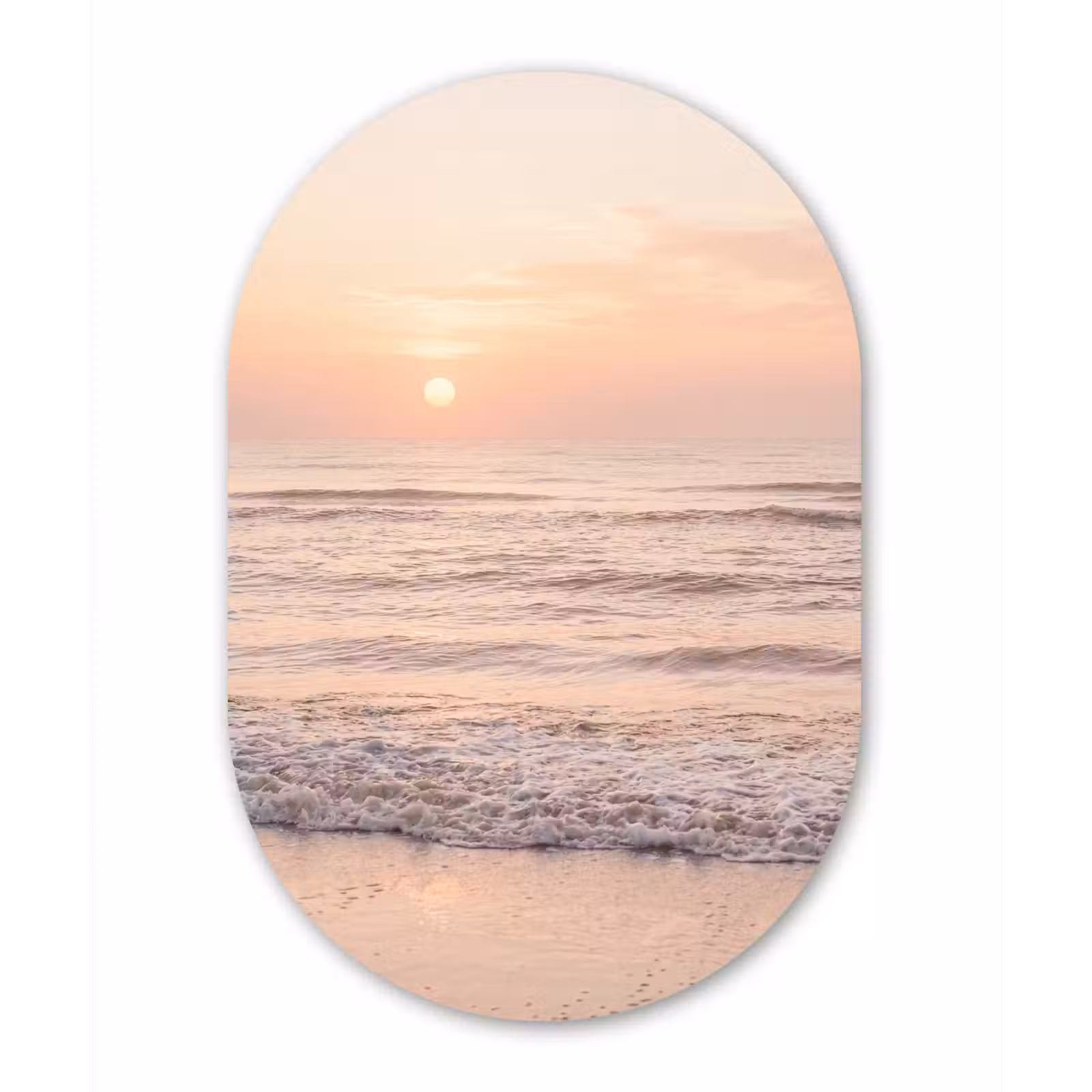 Muurovaal aluminium - Zon - Strand - Roze — 1