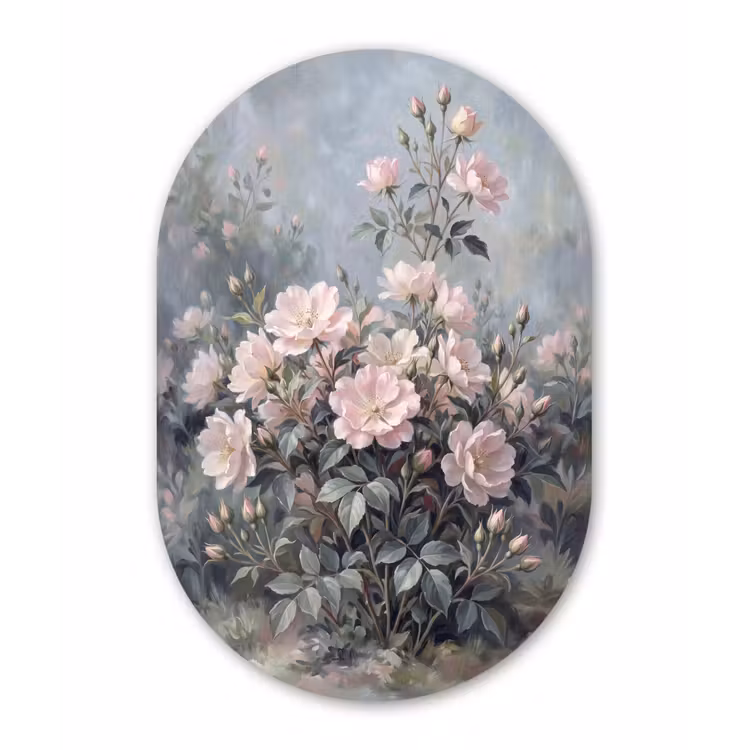 Muurovaal aluminium - Rozen - Illustratie - Roze — 1