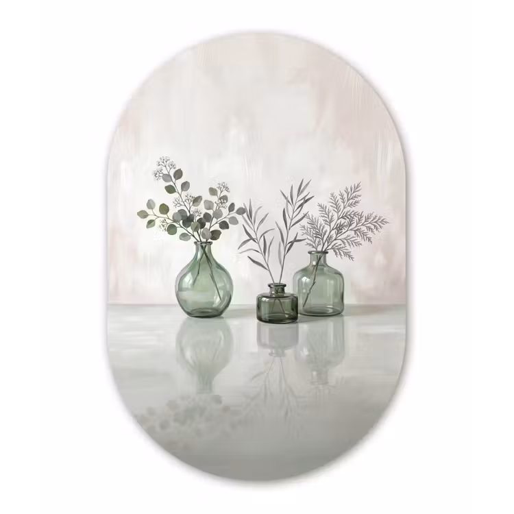 Muurovaal aluminium - Vazen - Bladeren - Groen — 1