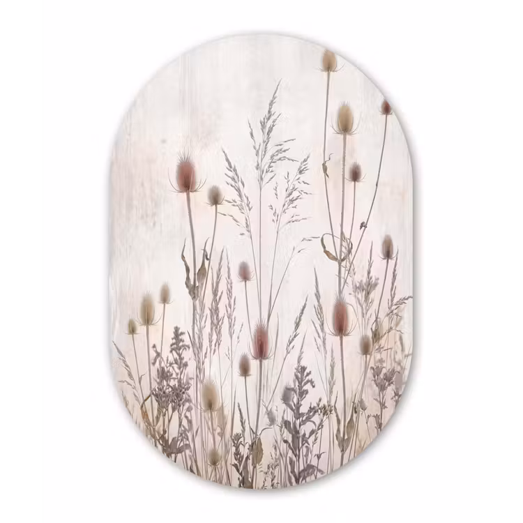 Muurovaal aluminium - Weidebloemen - Design - Sepia — 1