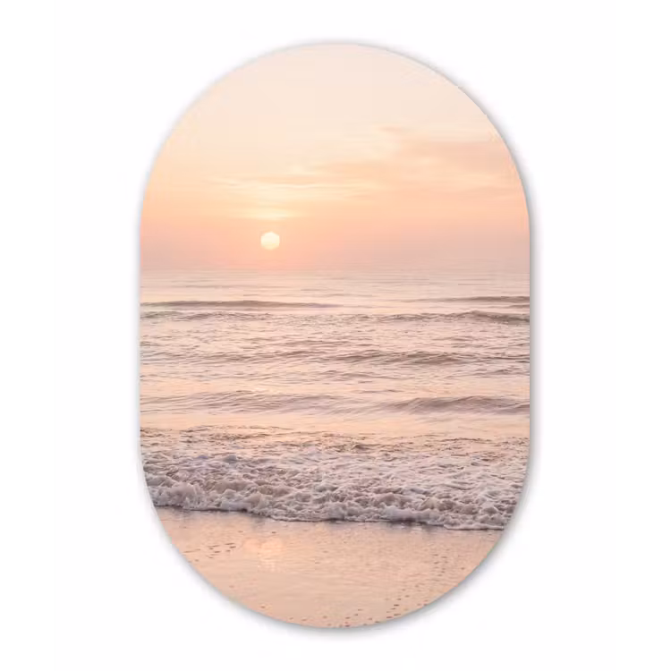 Muurovaal aluminium - Zon - Strand - Roze — 1