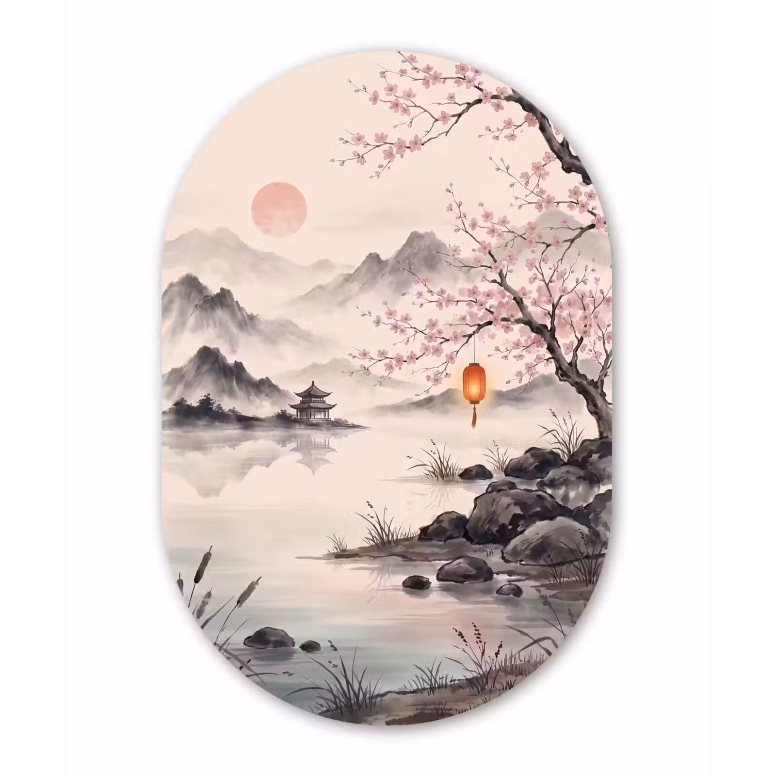 Muurovaal aluminium - Zon - Japans - Traditioneel — 1