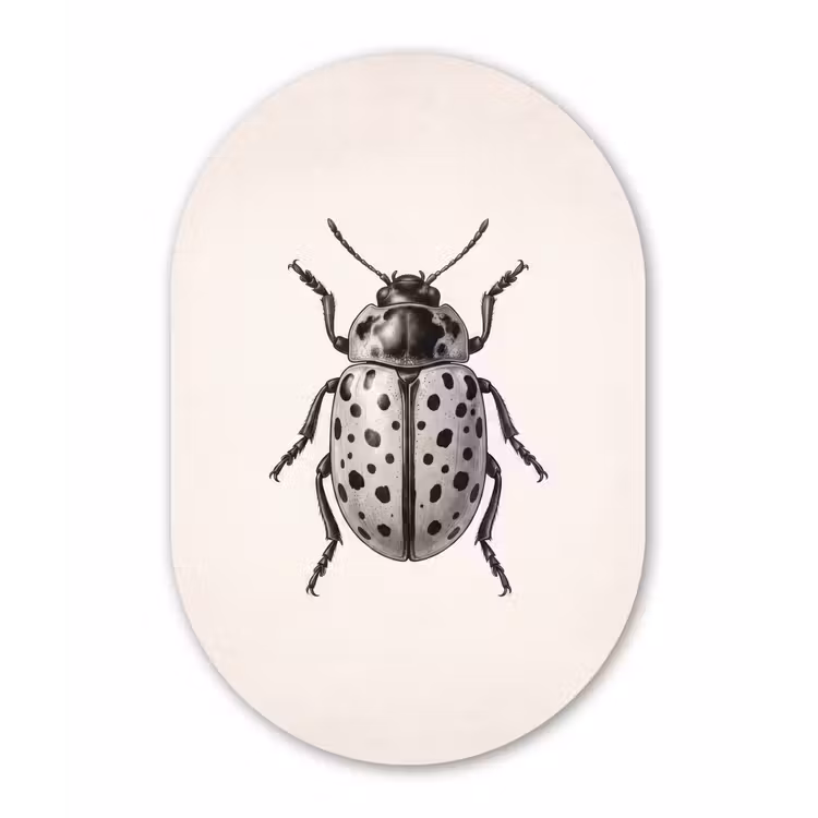 Muurovaal aluminium - Kever - Insect - Vintage — 1