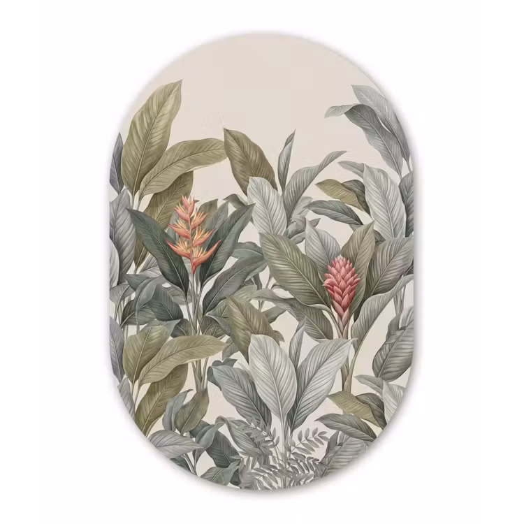 Muurovaal aluminium - Tropisch - Planten - Modern - Groen — 1