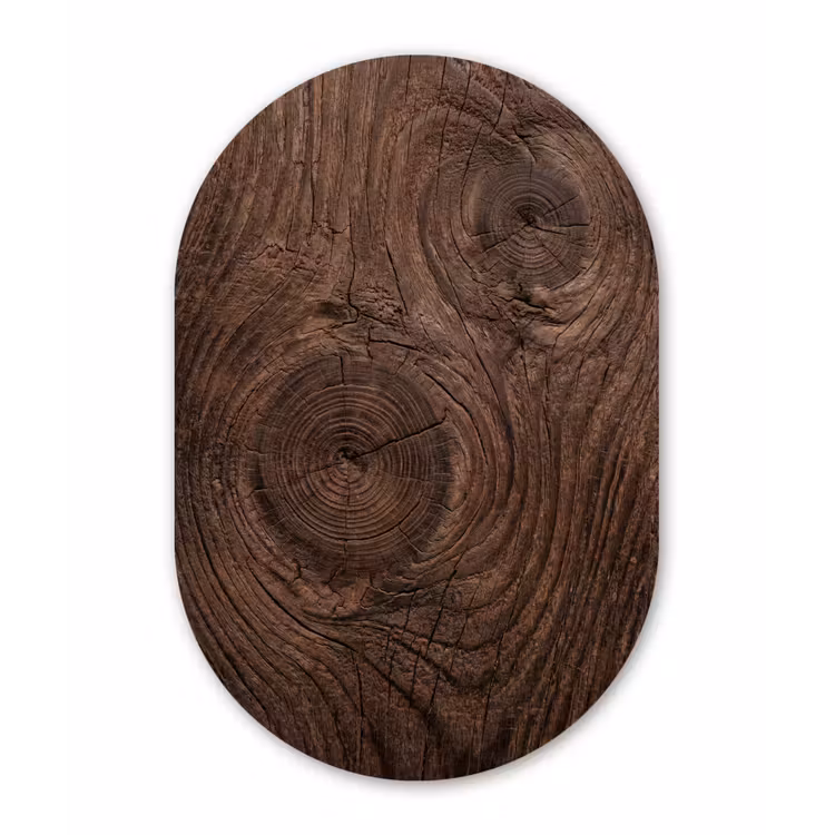 Muurovaal aluminium - Houtnerf - Textuur - Patroon - Bruin - Rustiek — 1