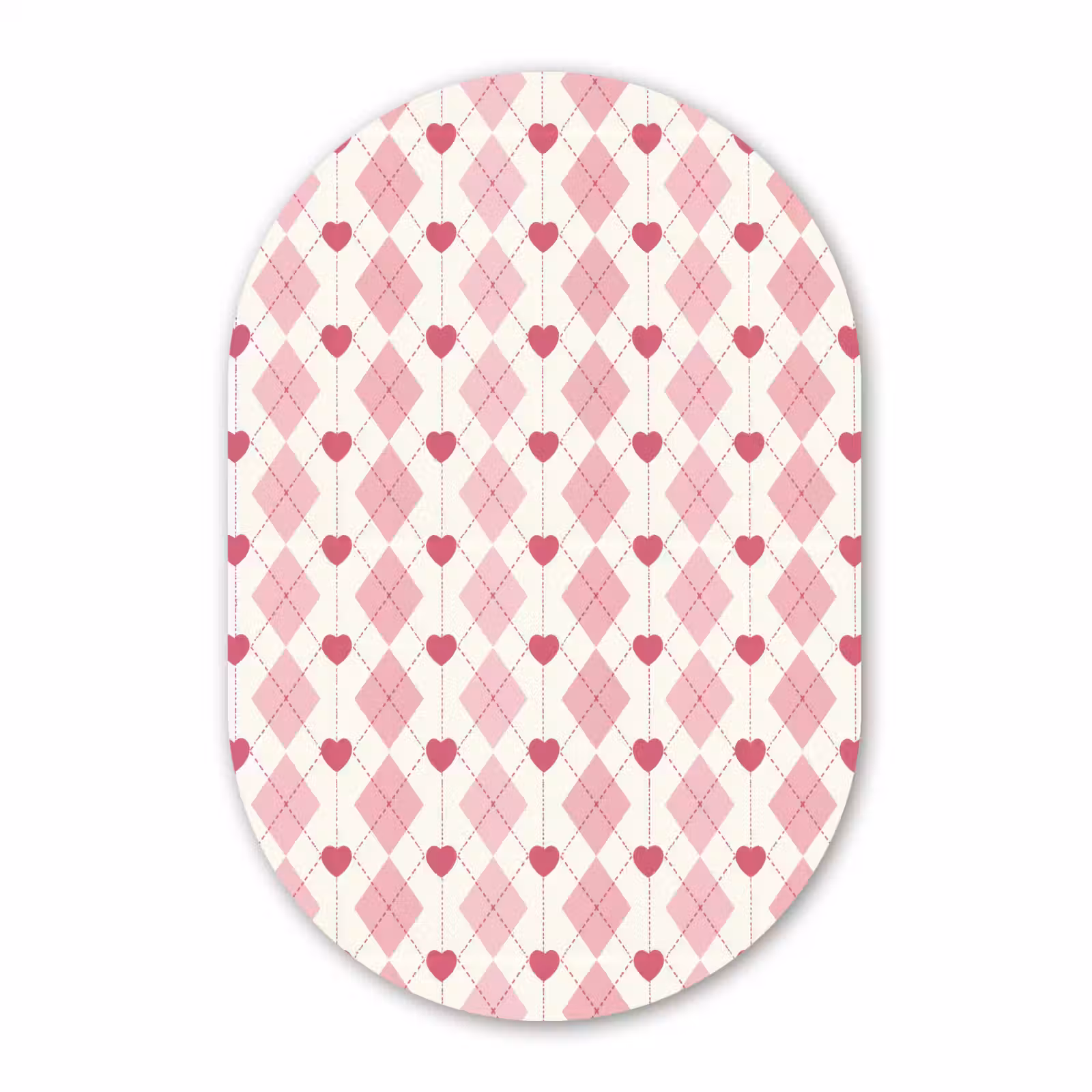 Muurovaal aluminium - Ruiten - Klassiek - Roze - Wit — 1