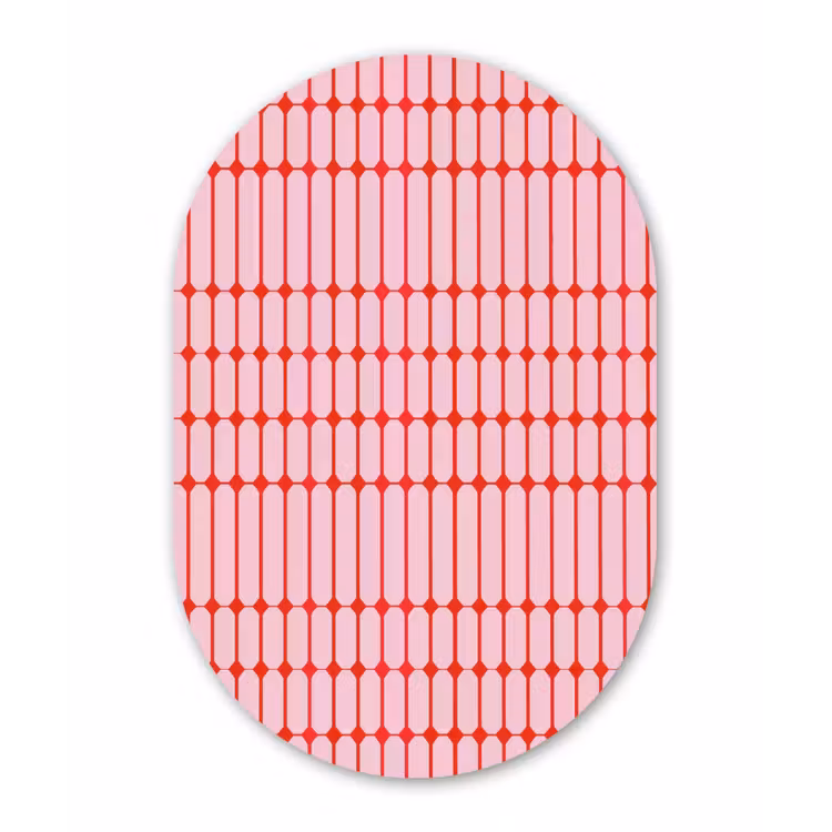 Muurovaal aluminium - Geometrisch - Minimalistisch - Rood - Roze — 1