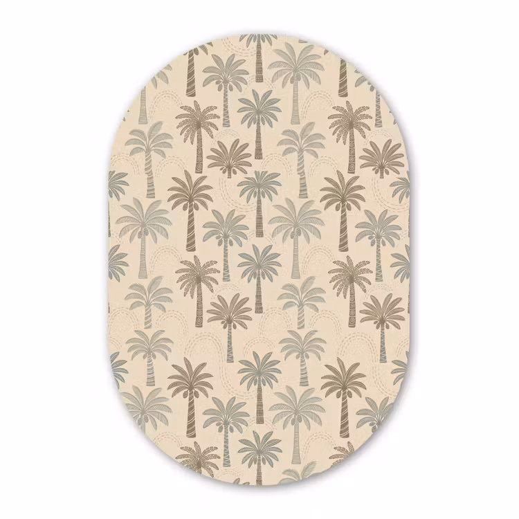 Muurovaal aluminium - Palmbomen - Patroon - Tropisch - Beige — 1