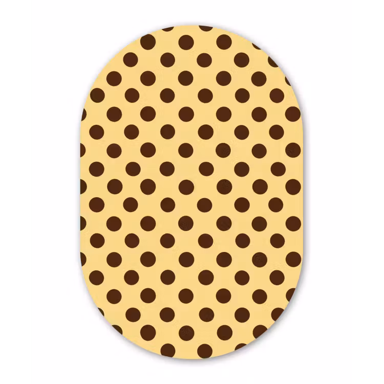 Muurovaal aluminium - Polka Dot - Stippen - Retro - Geel - Bruin — 1