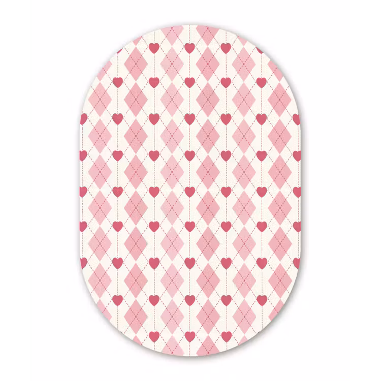 Muurovaal aluminium - Ruiten - Klassiek - Roze - Wit — 1